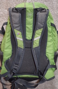 Plecak Remote 25 firmy Berghaus, zielony. Widok z tyłu.